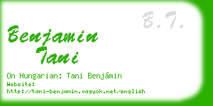 benjamin tani business card